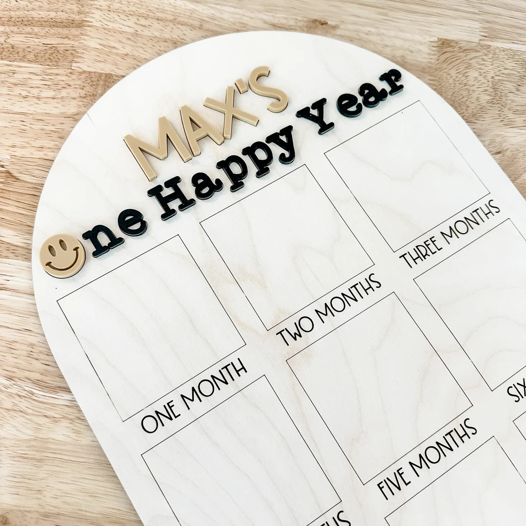 Smiley First Year Birthday Board|One Happy Dude Themed Milestone Board|One Happy Dude Birthday Th... | Etsy (US)