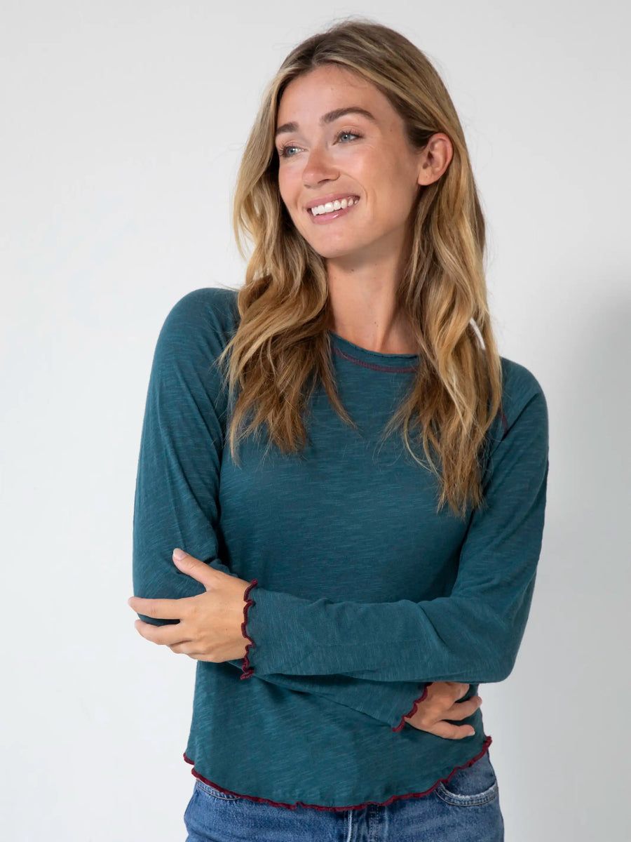 Lily Knit Long Sleeve Tee Shirt - Teal | Natural Life