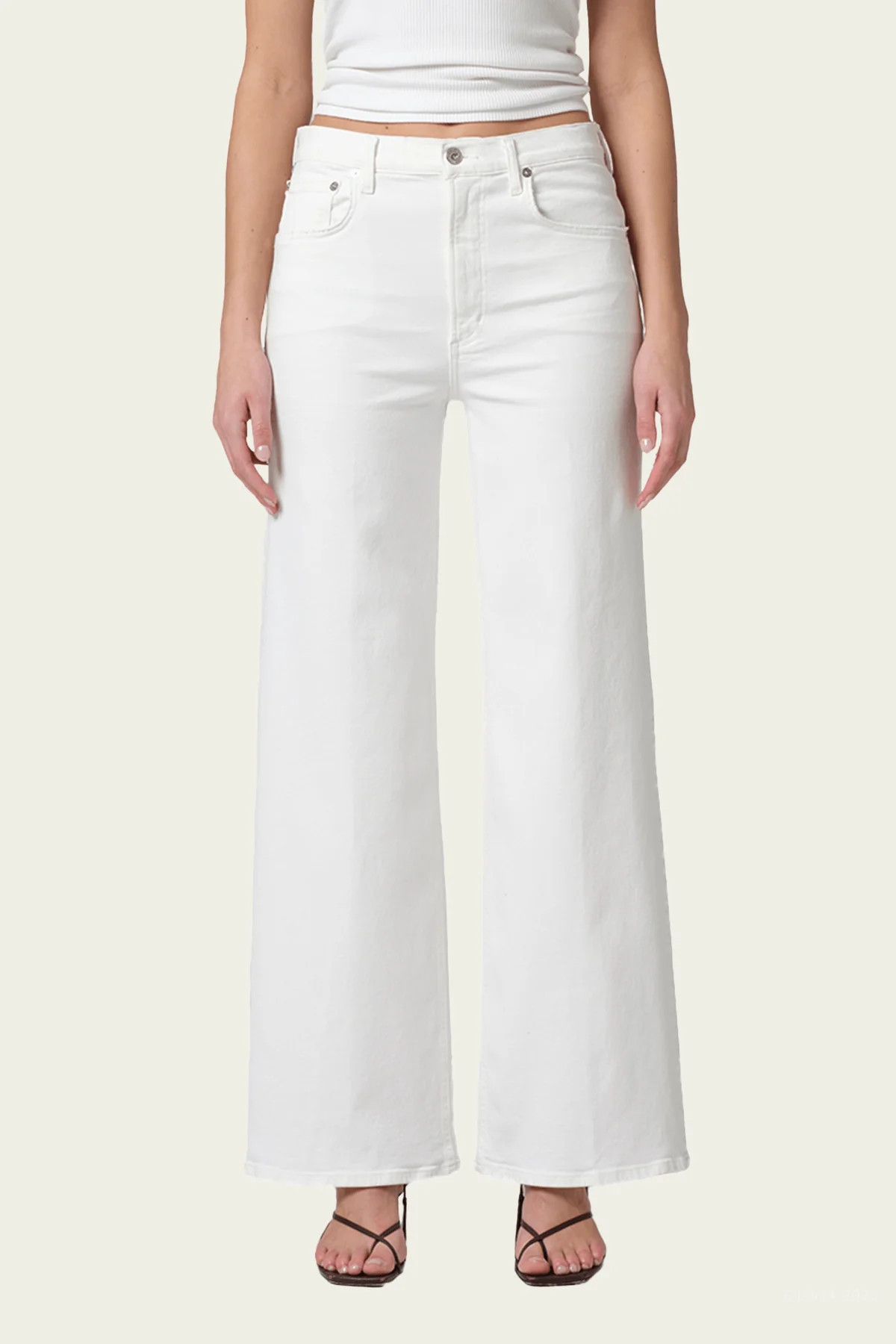 Lyra Long Wide Leg in Soft White - 23 | Shop Olivia