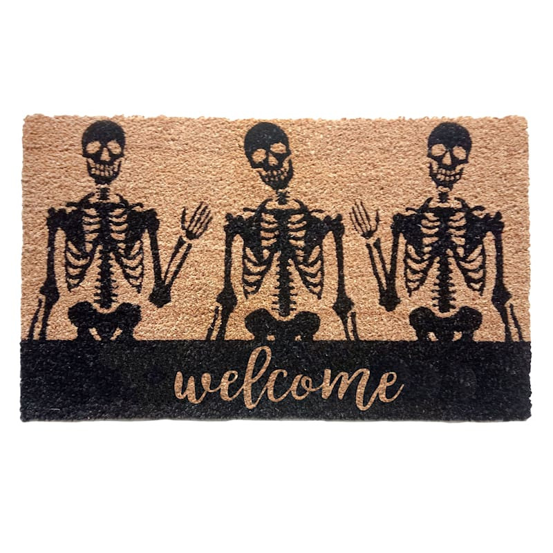 Welcome Skeletons Halloween Coir Mat, 18x30 | At Home