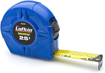Crescent Lufkin 1" x 25' Hi-Viz Blue Quickread Yellow Clad Tape Measure - QRL625MP | Amazon (US)