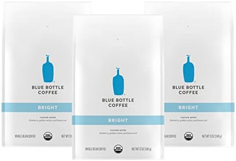 Blue Bottle Coffee Organic Whole-Bean Coffee (Bright Blend, 12 Ounce, Pack of 3) | Amazon (US)