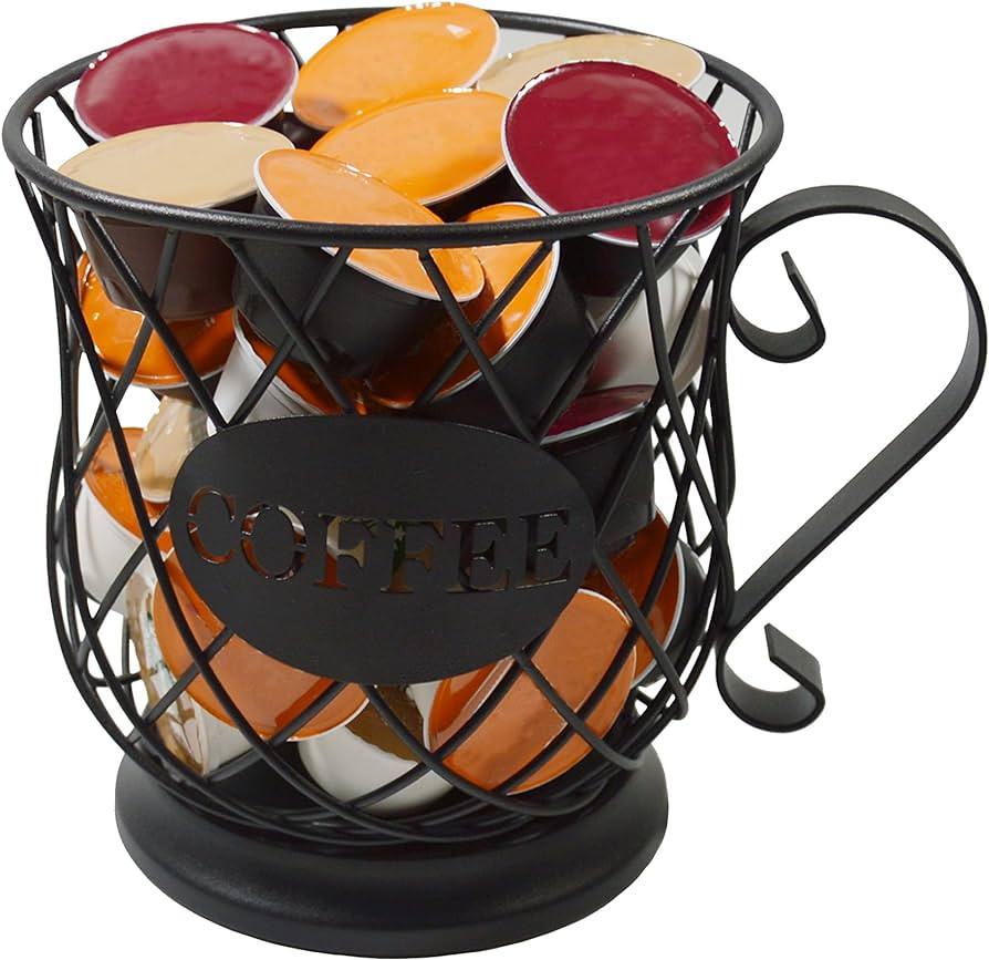 Coffee Pod Holder Mug Shape Multi Use K Cup Holder Coffee Station organizer Storage Wire Basket F... | Amazon (US)