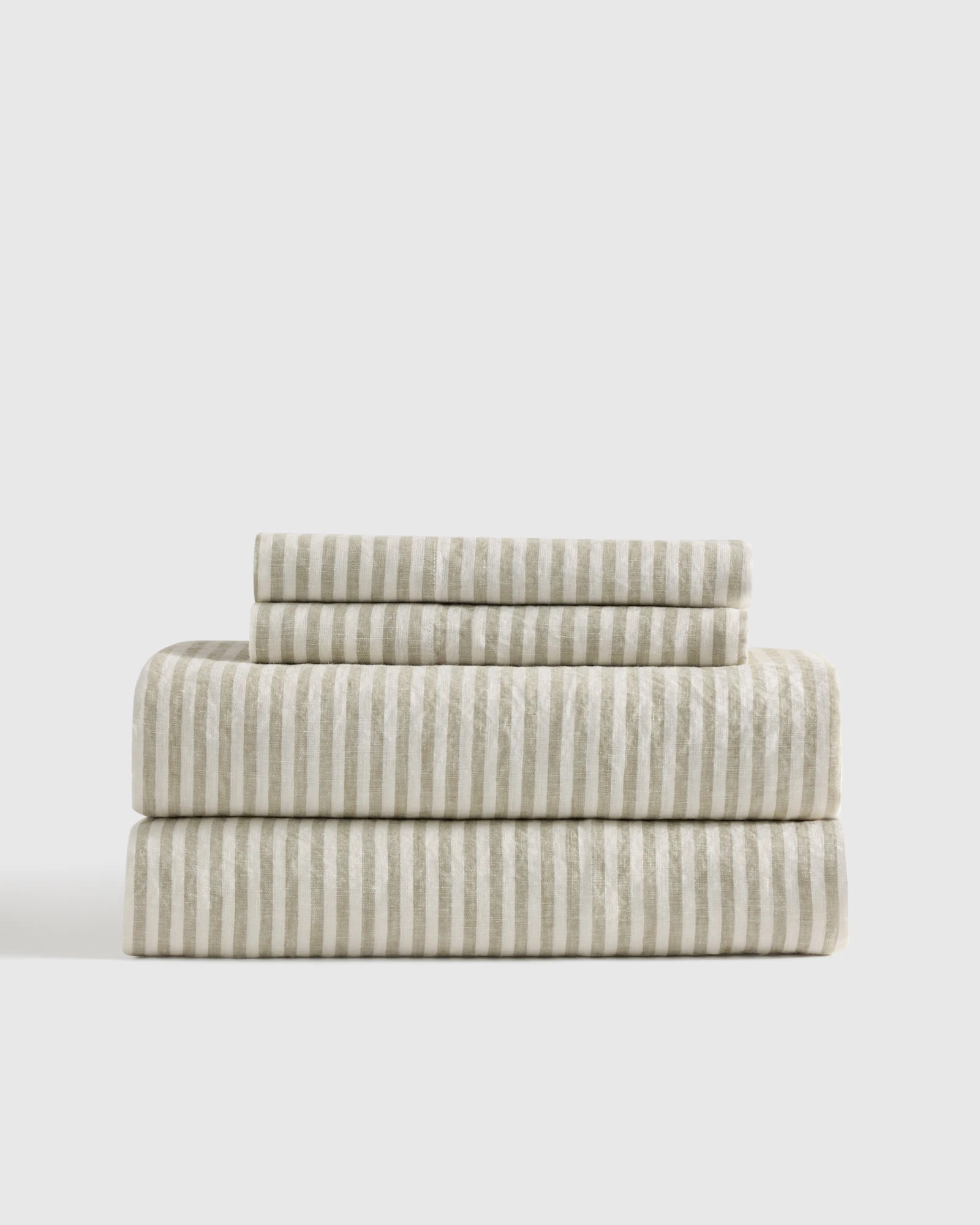 Quince | European Linen Stripe Euro Sham in Terracotta/White Stripe | Quince