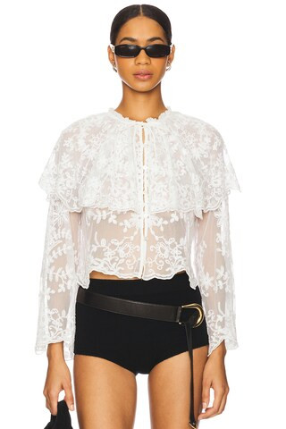Marja Embroidery Capelet Blouse
                    
                    Sea | Revolve Clothing (Global)
