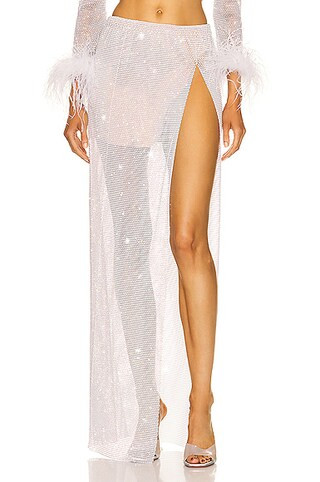 Santa Brands Crystal Maxi Skirt in White | FWRD | FWRD 