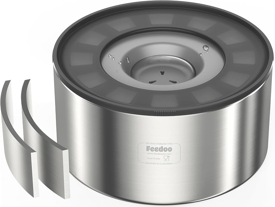 1Gallon No Spill Water Bowl for Dogs, Double-Wall Stainless Steel with Splash-Proof Paws Lid and ... | Amazon (US)