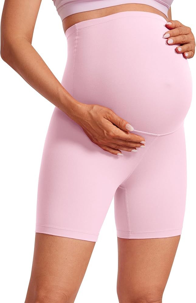 CRZ YOGA Womens Butterluxe Maternity Yoga Biker Shorts Over The Belly 4" / 6" - Pregnancy Workout... | Amazon (US)