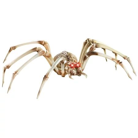 Giant Skeleton Spider Scary Halloween Decoration, 3 ft. Wide, Lighted Red Eyes | Walmart (US)