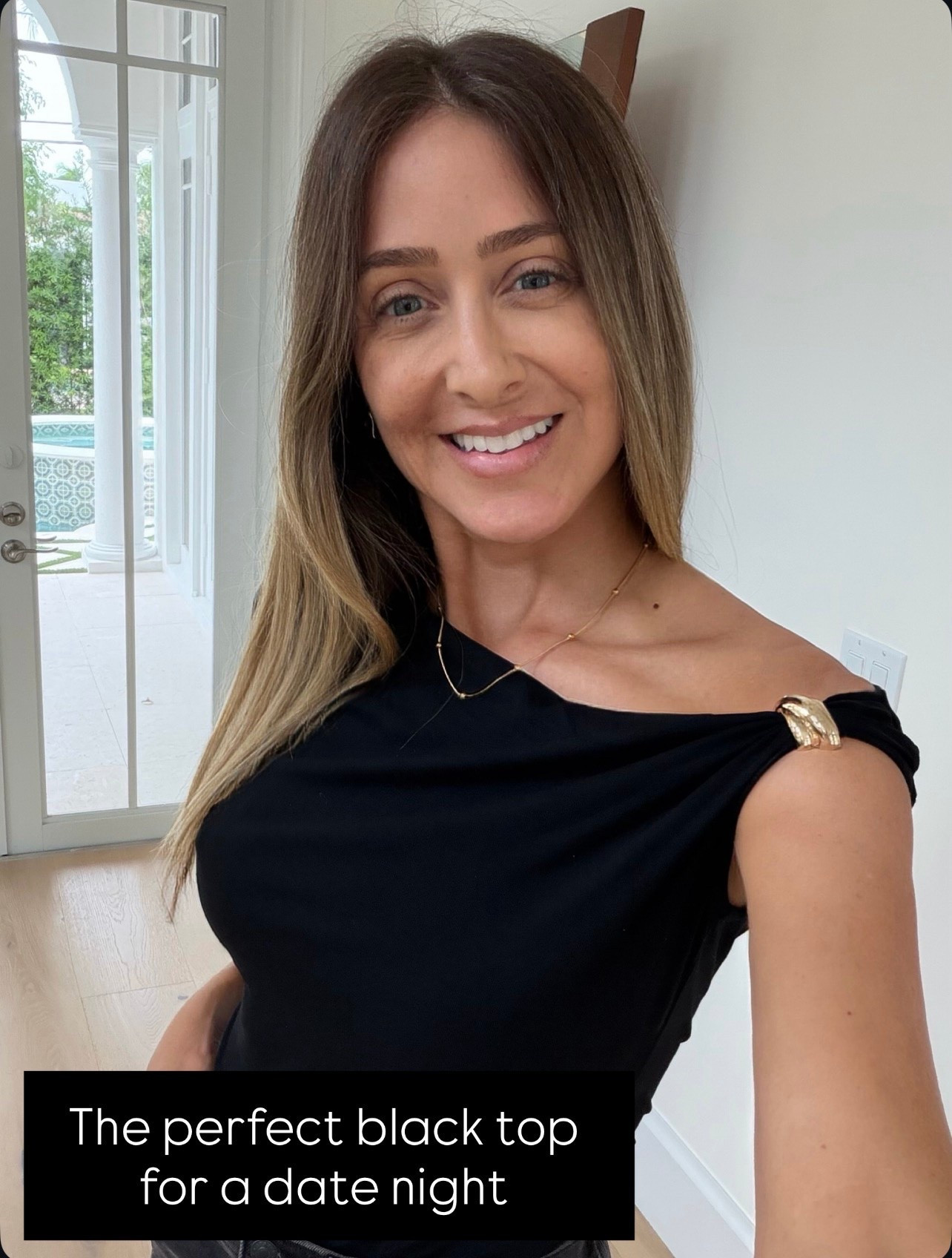 The perfect black top for date night from Amazon. Runs true to size, I’m wearing size small 🤍