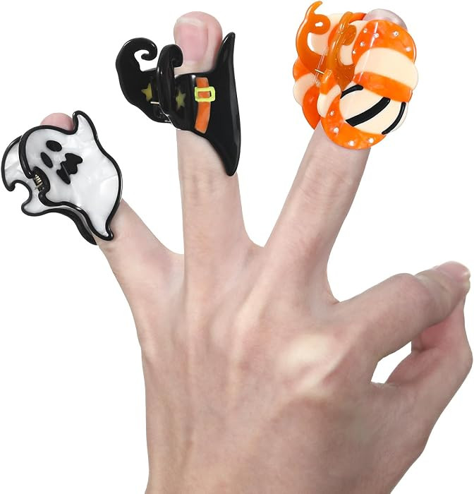 Halloween Hair Clips Ghost Pumpkin Claws Acetate Clips for Women | Amazon (US)