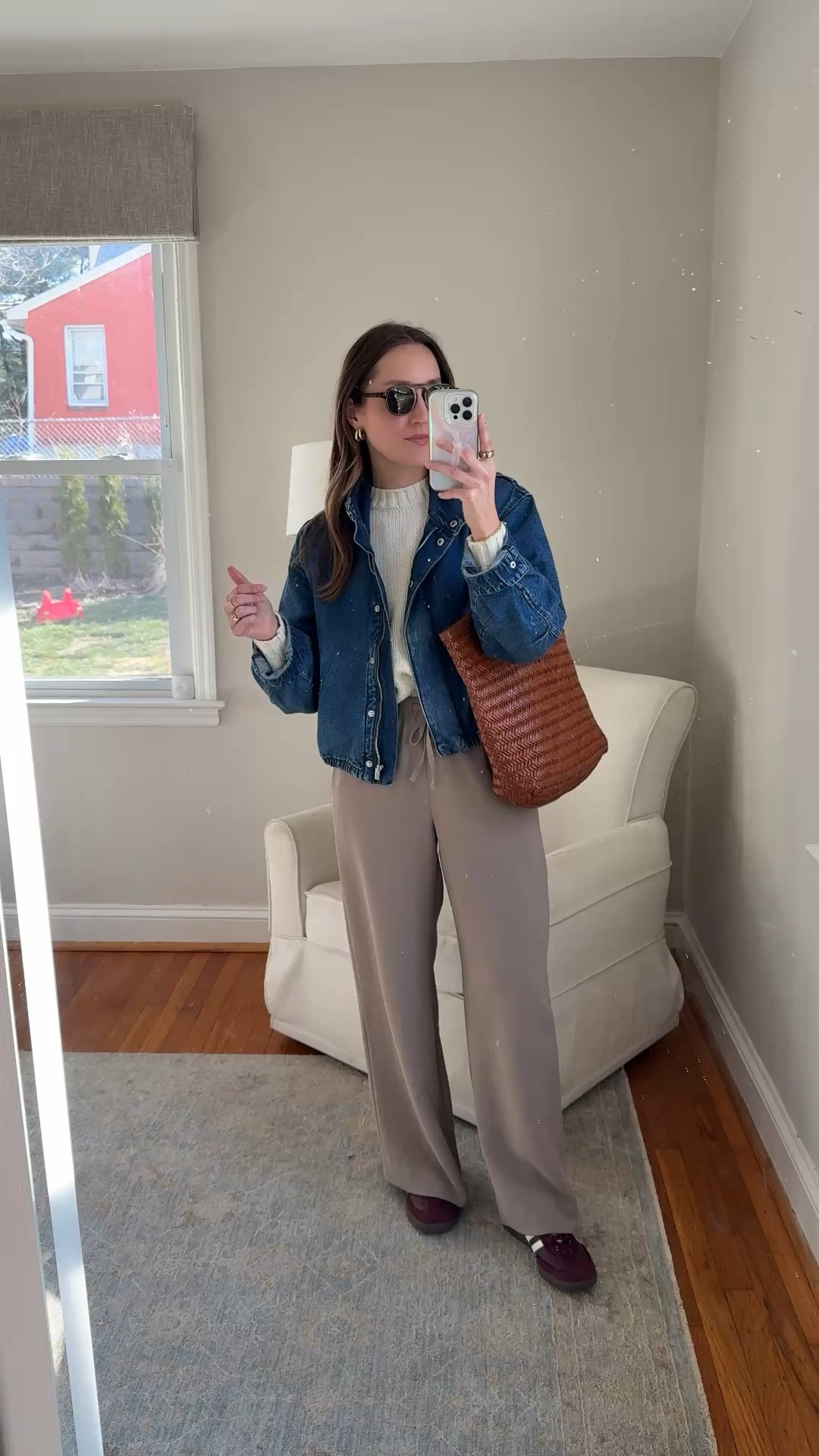 Wearing XS sweater, small regular pants that I had hemmed, and medium jacket 