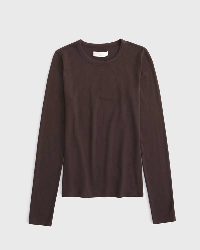 Women's Long-Sleeve Cozy Lounge Knit Tee | Women's Tops | Abercrombie.com | Abercrombie & Fitch (US)