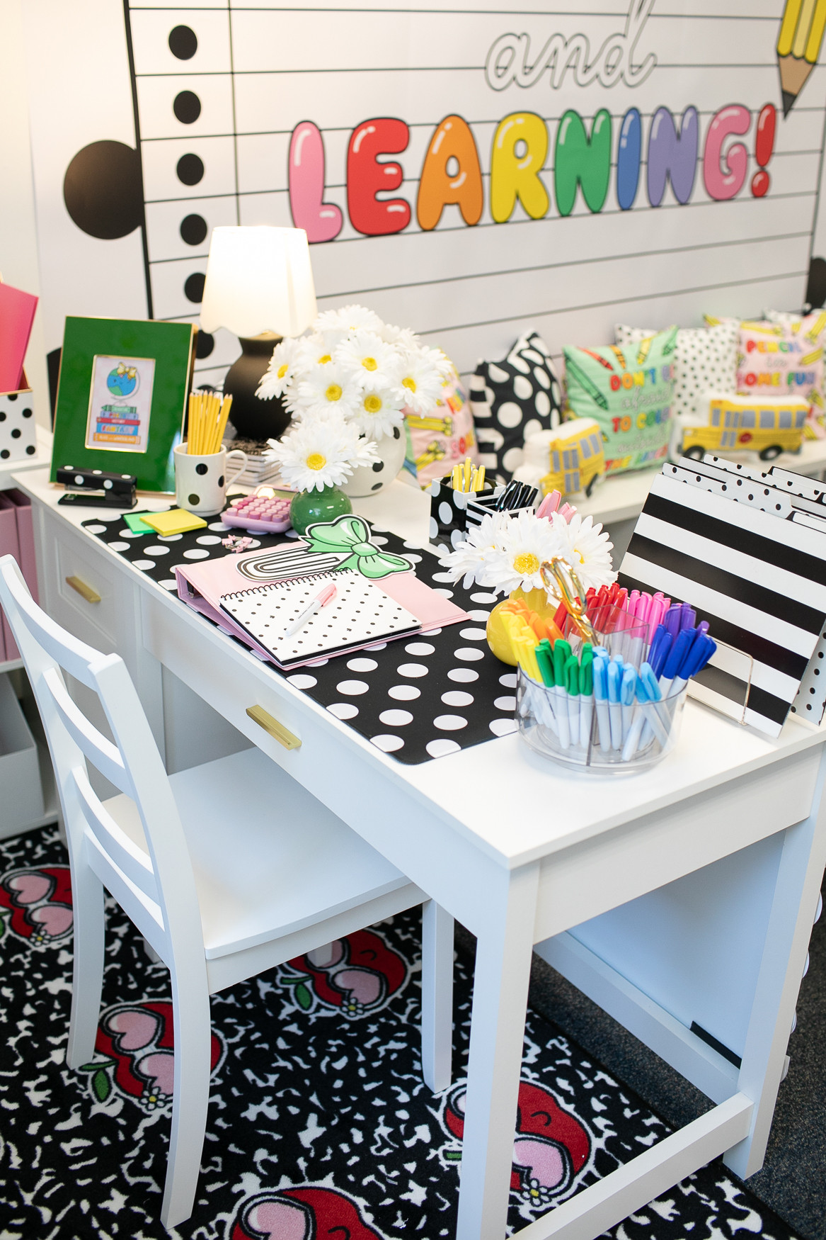 This teacher desk setup is a dream! Not only stylish but functional! All of the classroom decor can be found at shopschoolgirlstyle.com ! 

 #LTKFindsUnder50 #LTKFindsUnder100 #LTKStyleTip