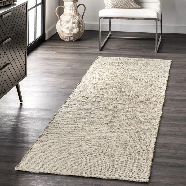Helton Farmhouse Jute Blend Natural Tan Area Rug | Wayfair North America