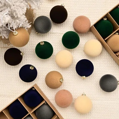 Velvet Christmas Baubles Gift Box, Vintage Style Christmas Tree Ornaments with Luxury Finish, Holiday Decorative Balls for Xmas Tree Home Party Festiv | Wayfair North America