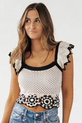 Black & White Crochet Tank Top | Magnolia Boutique