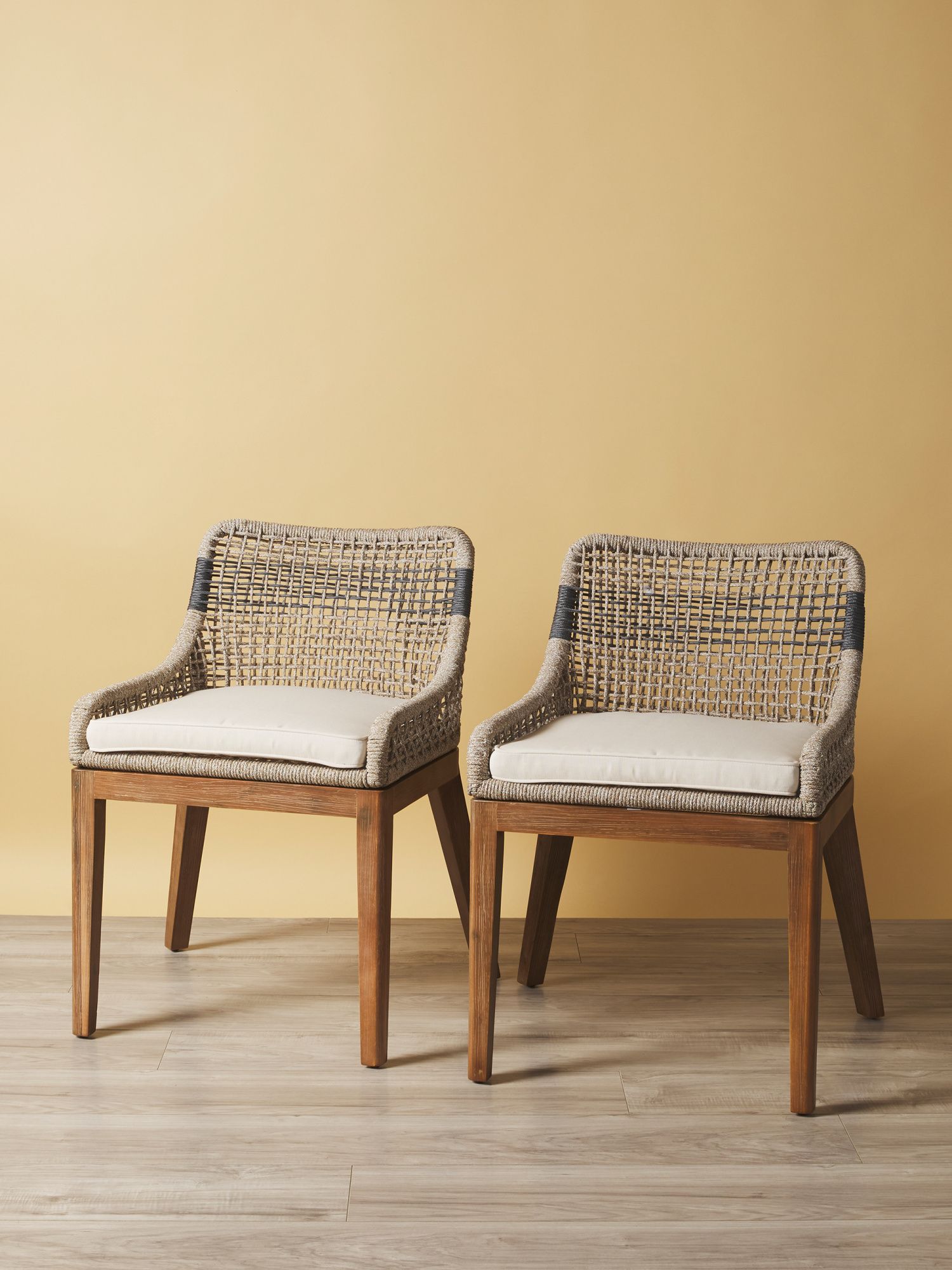 2pk 32in Woven Rope And Wood Dining Chairs | Accent Furniture | HomeGoods | HomeGoods