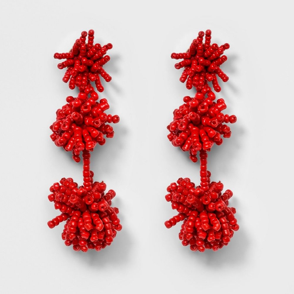 Sugarfix by BaubleBar Beaded Ball Drop Earrings - Red, Girl's | Target