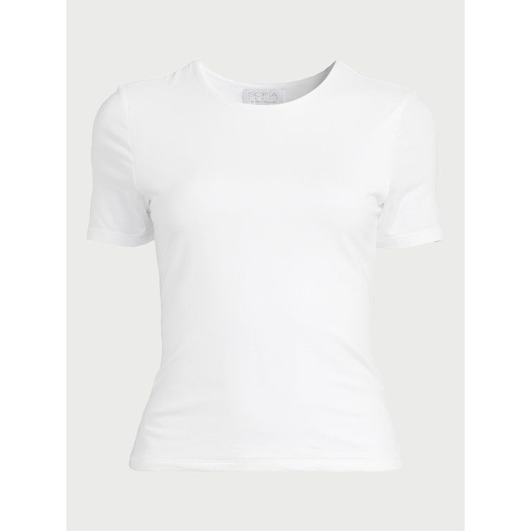 Sofia Jeans Women's High Neck Tee with Short Sleeves, Sizes XS-3XL | Walmart (US)