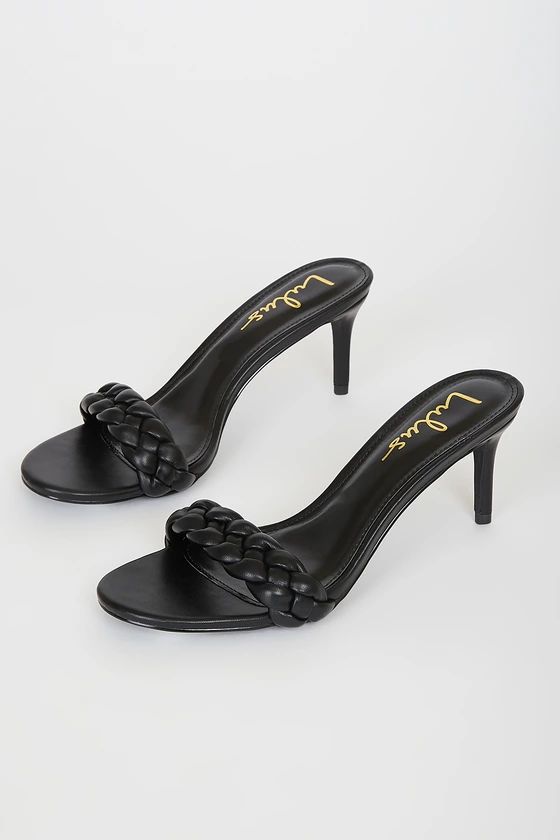 Safina Black Braided High Heel Sandals | Lulus (US)