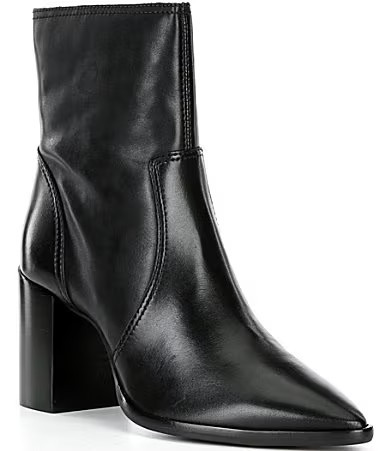 Gianni Bini Darnold Leather Block Heel Booties - 8 | Dillard's