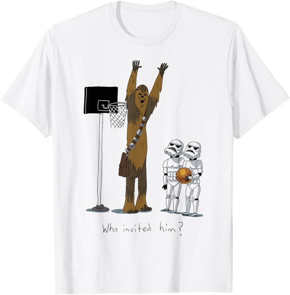 Star Wars Chewbacca Basketball Who Invited Him Disney+ T-Shirt | Amazon (US)