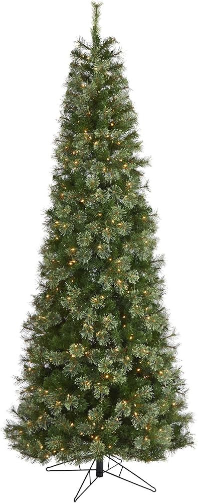 Nearly Natural 9ft. Cashmere Slim Artificial Christmas Tree with 550 Warm White Lights and 1308 B... | Amazon (US)