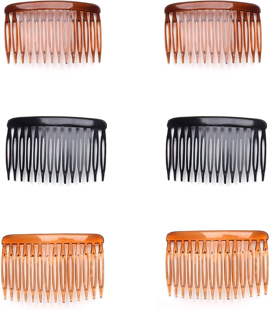 6 Pcs 14 Teeth Hair Side Comb Transparent Twist French Vintage Style Hair Clips Pins Accessories ... | Amazon (US)