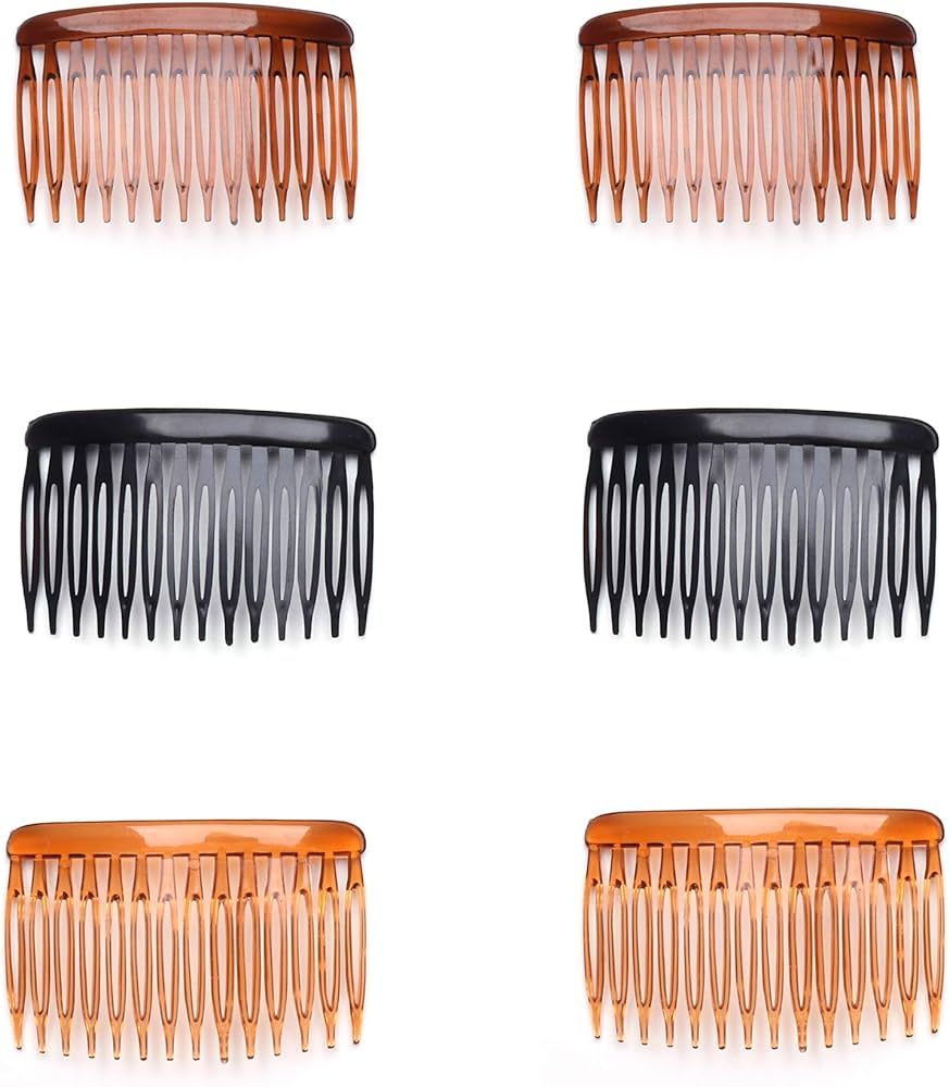 6 Pcs 14 Teeth Hair Side Comb Transparent Twist French Vintage Style Hair Clips Pins Accessories ... | Amazon (US)