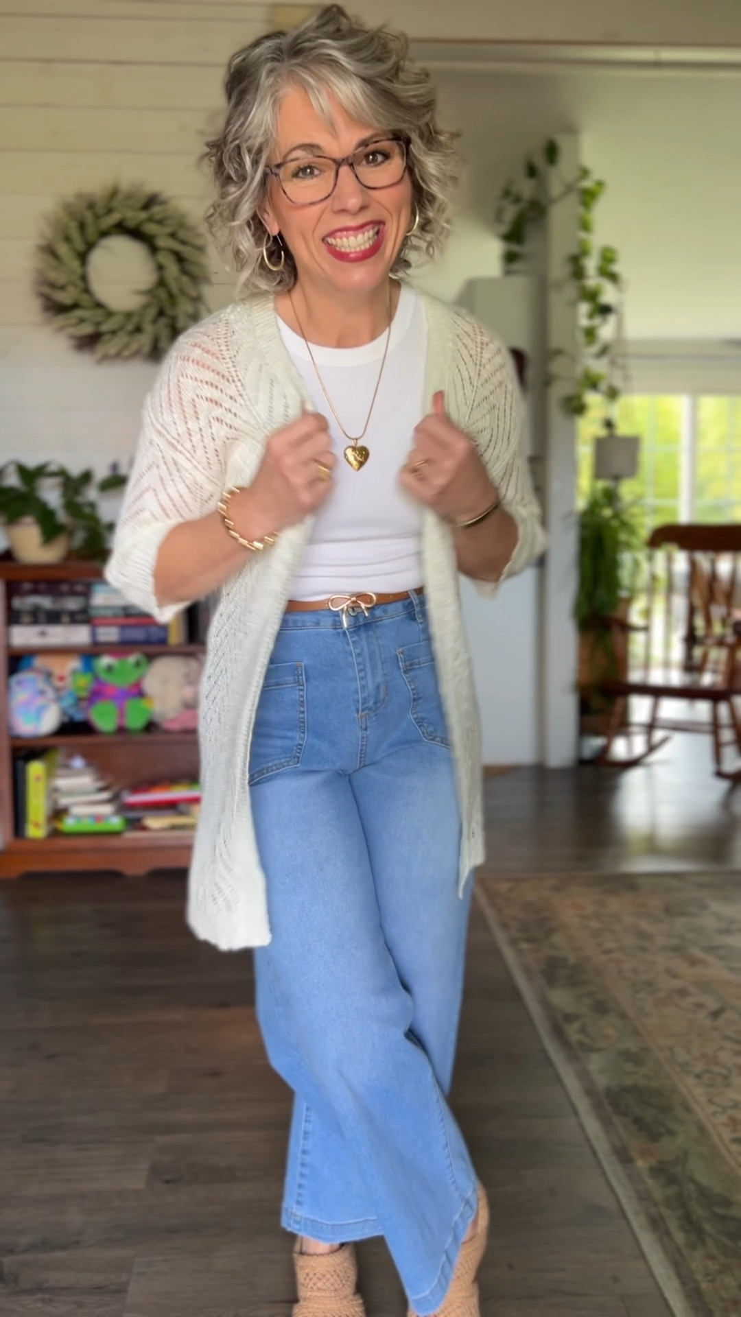 One of my favorite Amazon finds this month so far is this gorgeous summer cardigan. What do you think?  This cardigan can be whatever you want it to be- classy, chic, boho or casual. I imagine I will wear it every one of these ways. I am wearing a small in white but the color is more off white and I love it. It does come in other colors and for an oversized fit I recommend sizing up one. Also the jeans are the same as the green ones. So good but remember to size up one  

#sidefeel #bohovibes #bohofashion #amazonfashionfinds #fashionover50 #croppedjeans #anklejeans #patchpocketjeans #denimoutfit #bluejeans #womensjeans #casualdenim #springdenim #summerdenim #whitetank #ribbedtank #basictank #layeredlook #opencardigan #lightweightcardigan #springcardigan #summercardigan #crochetsandals #sandalsstyle #bohosandals #bowbelt #statementbelt #goldjewelry #heartlocket #layeredjewelry #accessorizedlook #springoutfit #summeroutfit #springoutfits #summeroutfits #casualoutfit #everydayoutfit #easyoutfit #outfitideas #outfitinspo #classystyle #chicstyle #bohostyle #casualstyle #versatilefashion #momoutfit #momstyle #momfashion #teacheroutfit #teacherstyle #teacherfashion #womensfashion #womensstyle #over30style #over40style #over50style #fashionover50 #casualwear #comfortablefashion #ootd #ltkstyle #ltkfinds #ltkfashion
gifted by @sidefeel_official 

#LTKSeasonal #LTKootd #LTKOver40