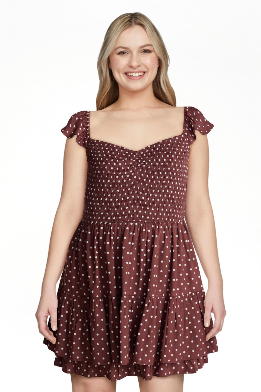 No Boundaries Smocked Romper with Flutter Sleeves, Women\u2019s XXS-XXL | Walmart (US)