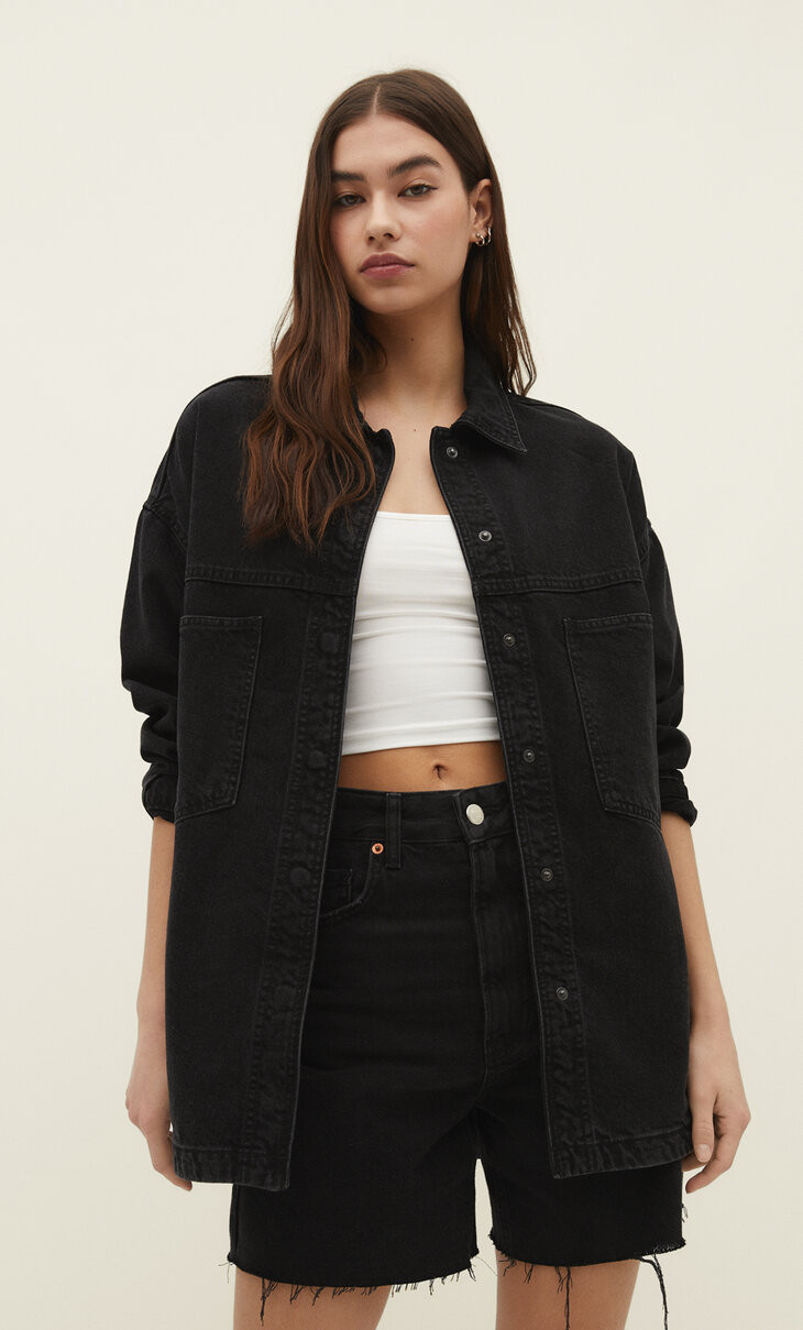 Oversize denim overshirt | Stradivarius (UK)