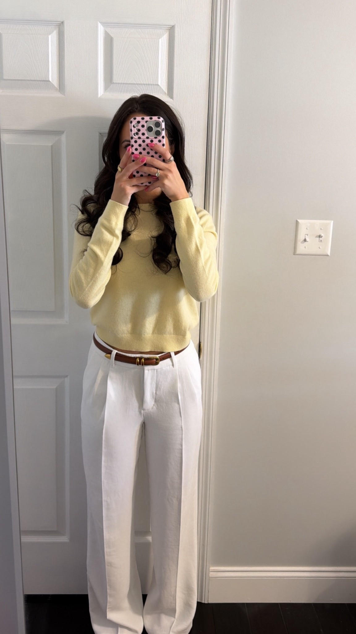 Spring Outfit🐣 top size m (sized up), pants size 4, belt xs

#LTKootd #LTKWorkwear #LTKgrwm