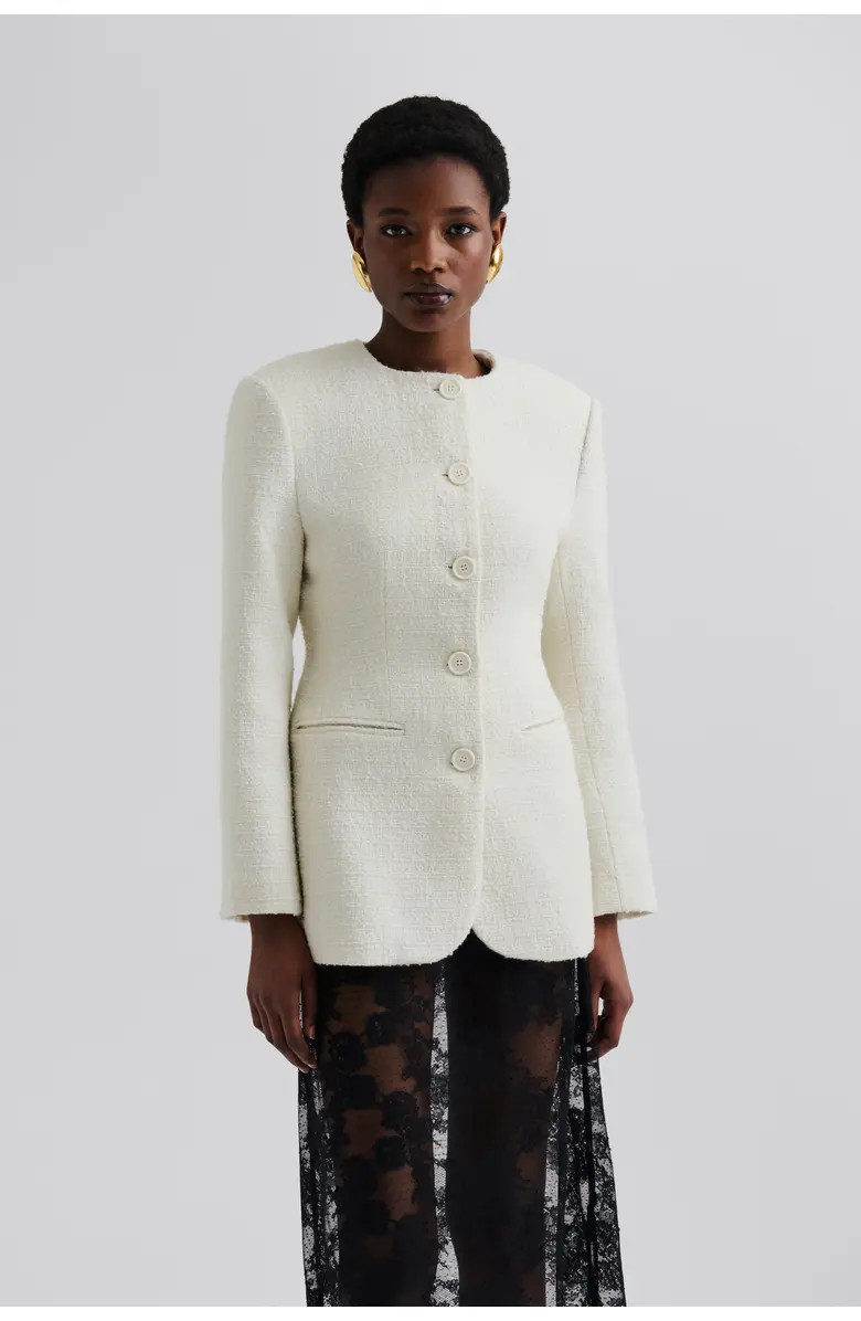 Carol Textured Round Neck Blazer | Nordstrom