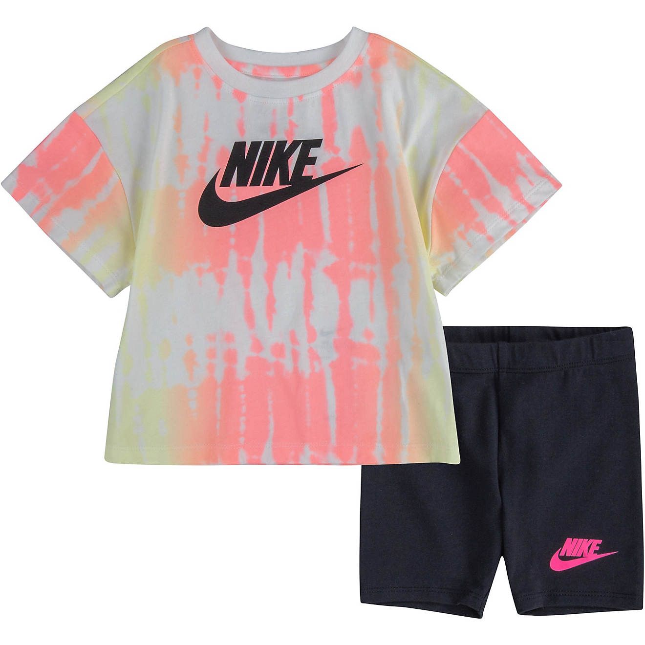 Nike Toddler Girls’ Boxy T-shirt and Bike Shorts Set | Academy | Academy Sports + Outdoors
