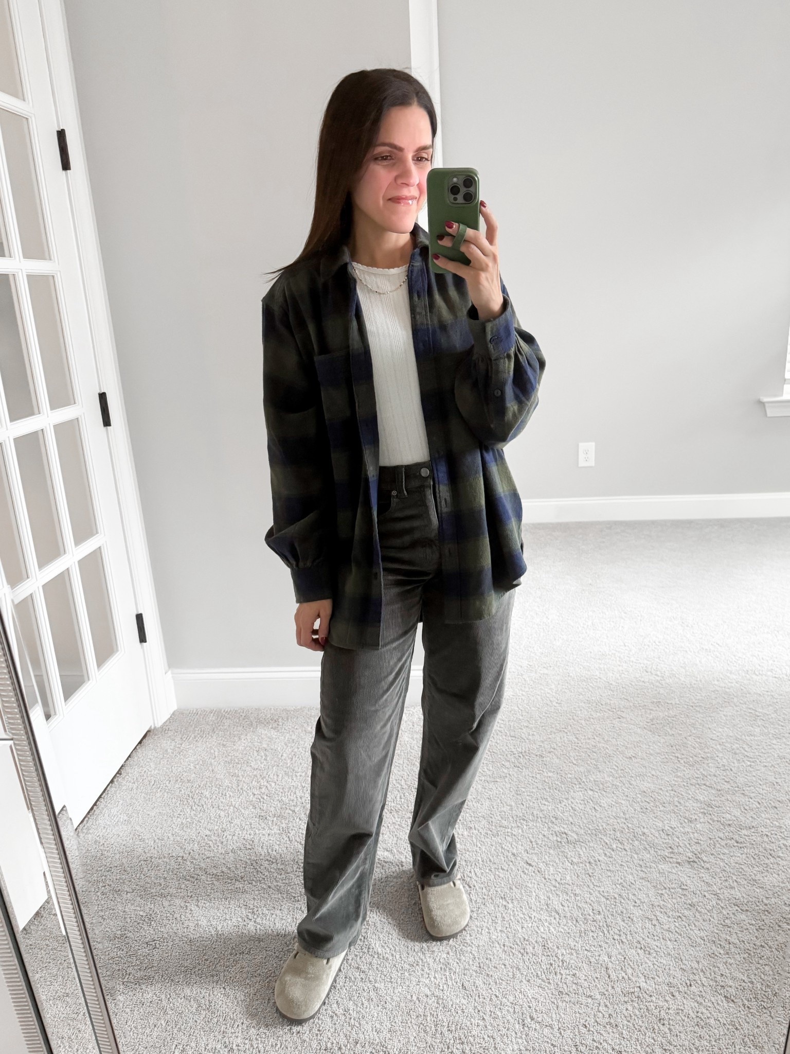 Easy laid back #ootd! Oversized plaid flannel, tee, and corduroy barrel style pants for the win! All fit tts! 

#LTKootd #LTKgrwm