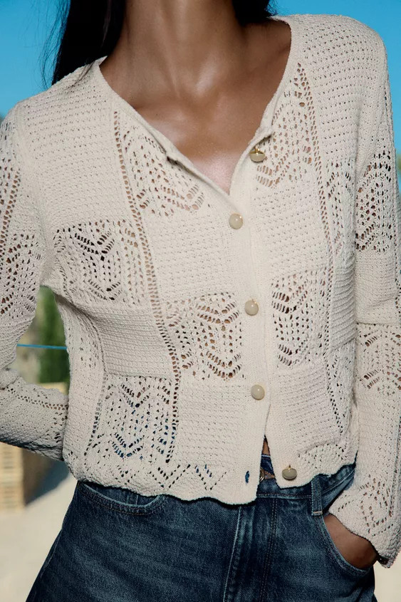 POINTELLE KNIT CARDIGAN | Zara UK