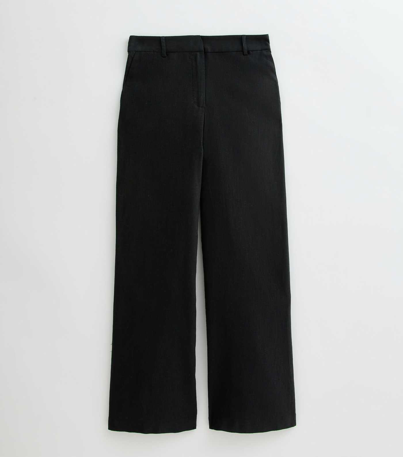 Black Linen Blend Wide Leg Trousers | New Look | New Look (UK)