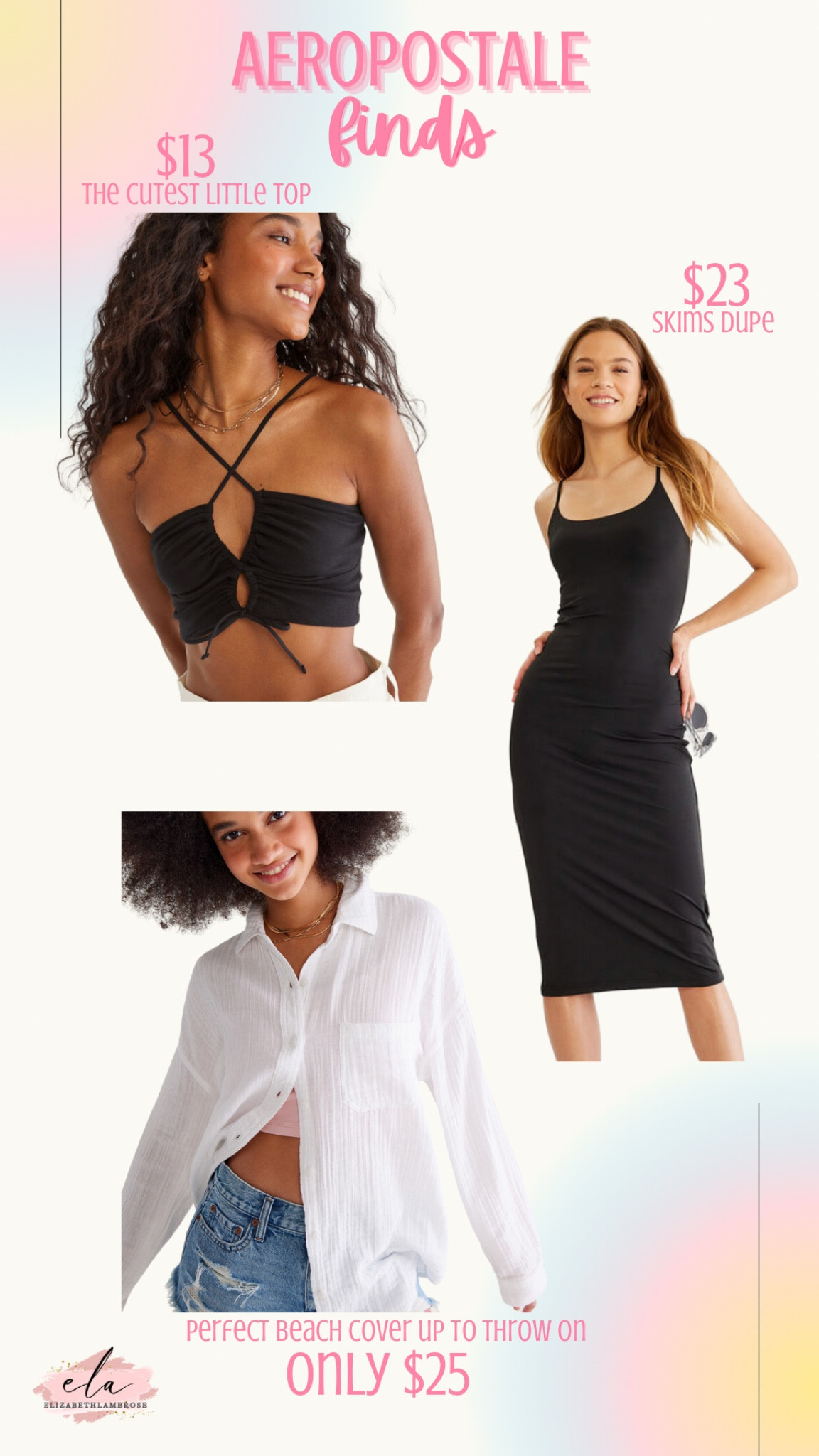 found some cute aeropostale finds! for some reason i forgot they existed but i’m glad i stumbled upon them again! 
they had some cute stuff and really good prices compared to american eagle!!

#aeropostale #beach #spring #coverup #oversized #top #tank #dress #skims #dupe 


#LTKFind #LTKsalealert #LTKstyletip