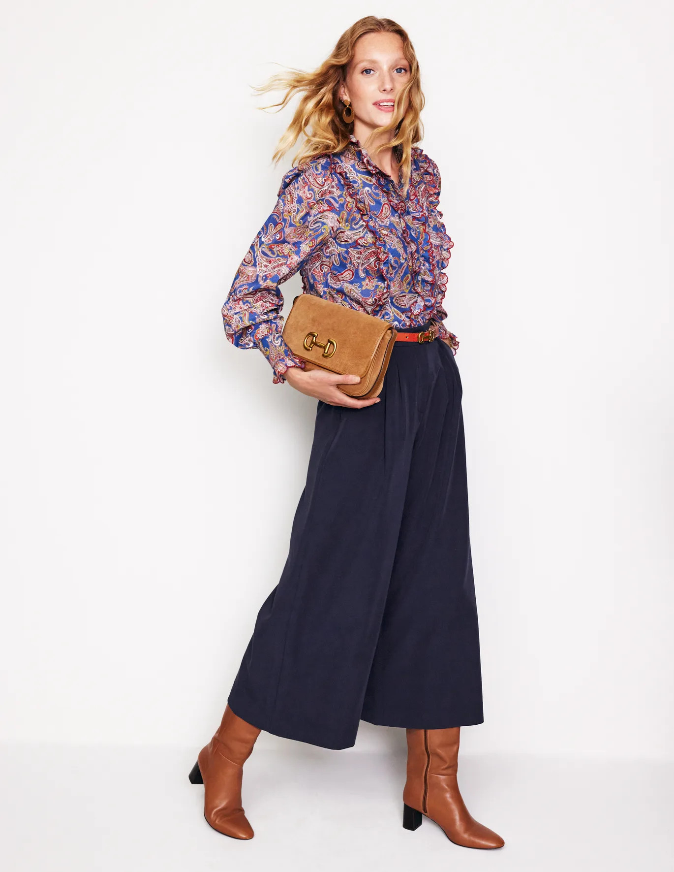 Tailored Cropped Trousers - Red | Boden US | Boden (US)