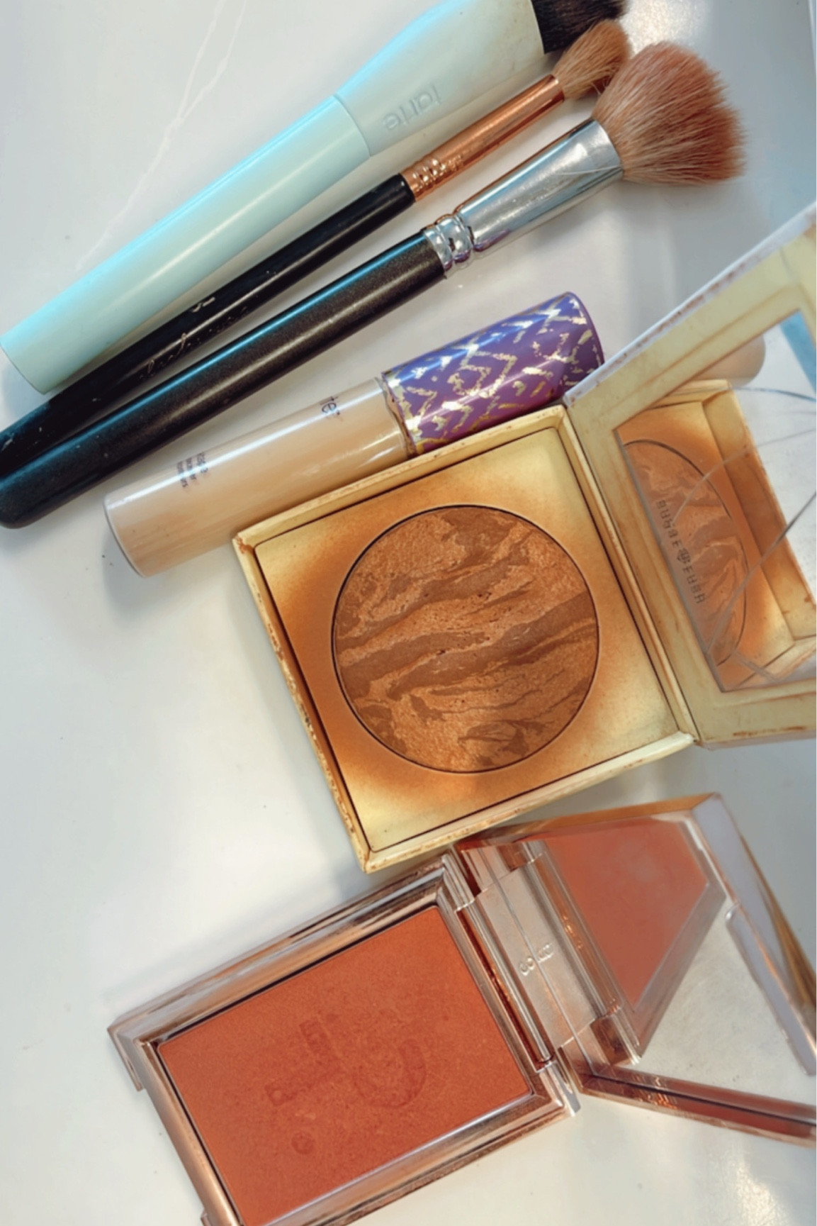 Two minute makeup!
concealer shade medium sand
Bronzer is sun & fun
Blush is she is gorgeous 

#LTKSeasonal #LTKbeauty