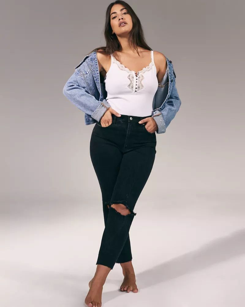 Ultra High Rise Ripped Mom Jeans | Abercrombie & Fitch US & UK