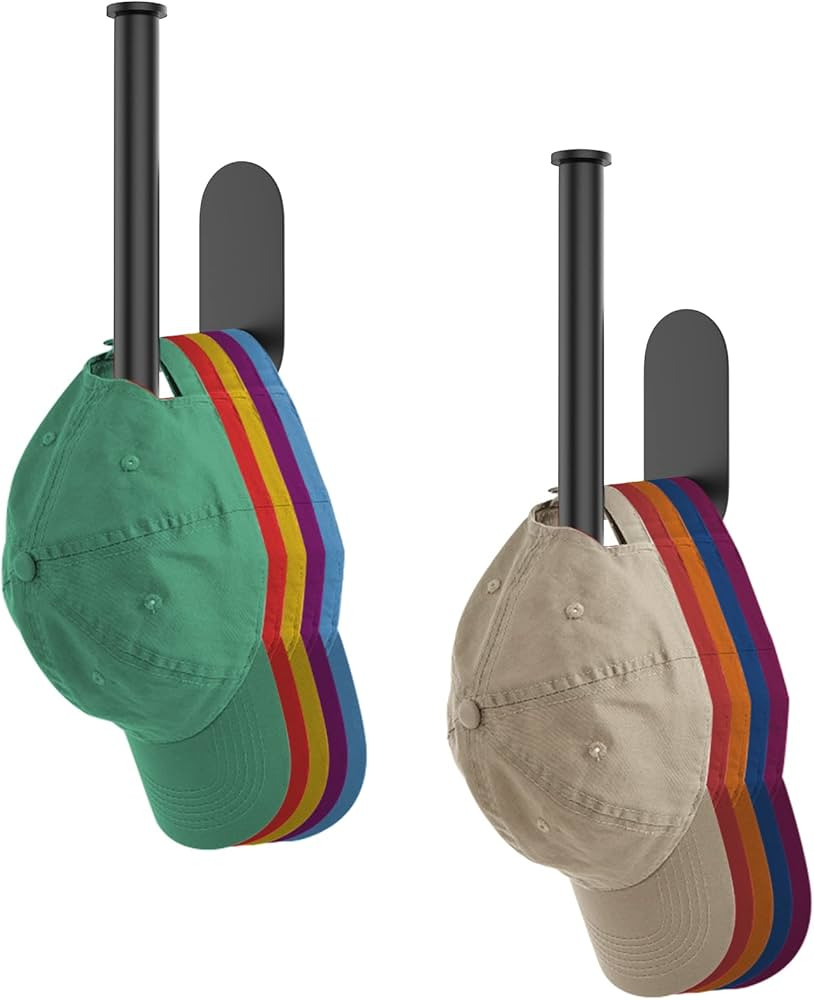 OMOQIATOY Baseball Cap Hanger, Cap Organizer for Wall, Cap Holder for Baseball Caps, CapRack Stai... | Amazon (US)