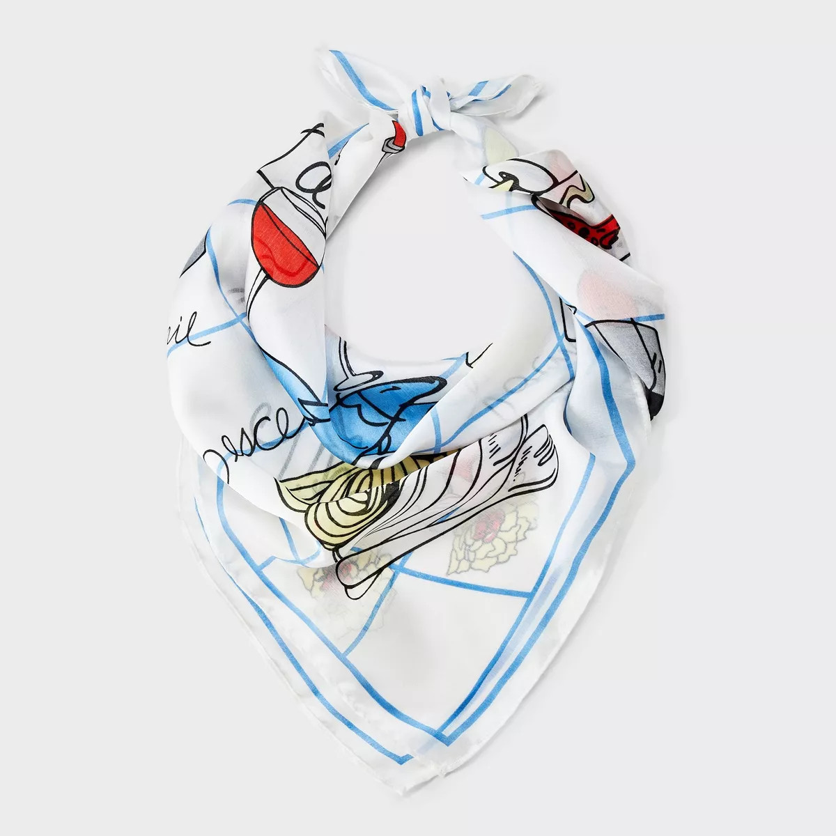 Women's Rustic Meal Graphic Scarf - A New Day™ Red/White | Target