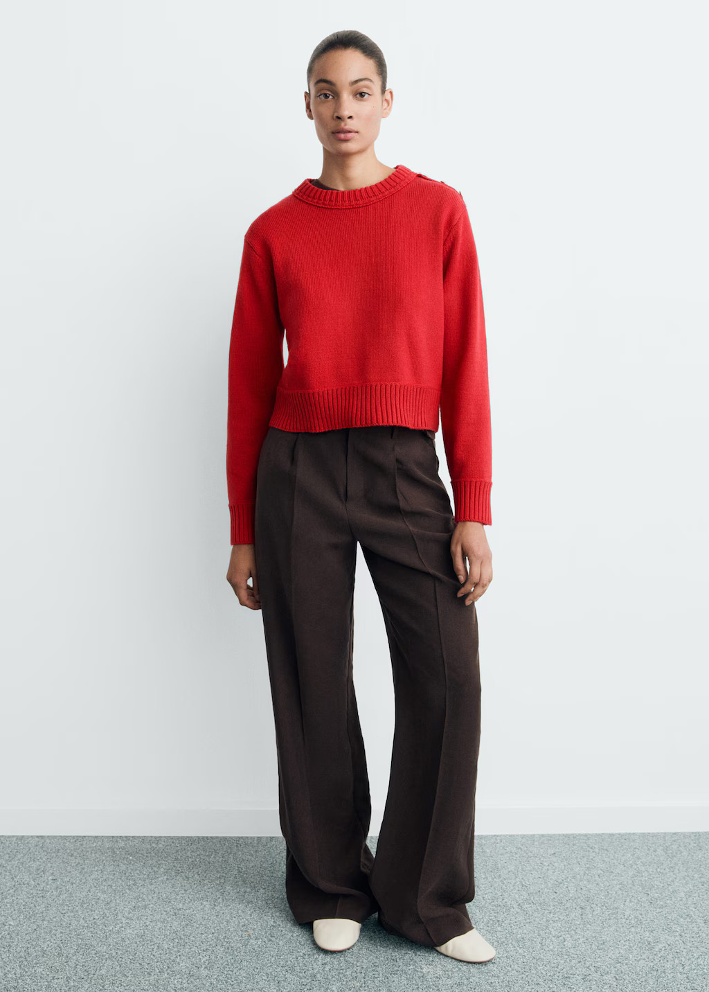 Knitted sweater with jewel buttons red - Woman - M - MANGO | Mango (US/MX/AU)