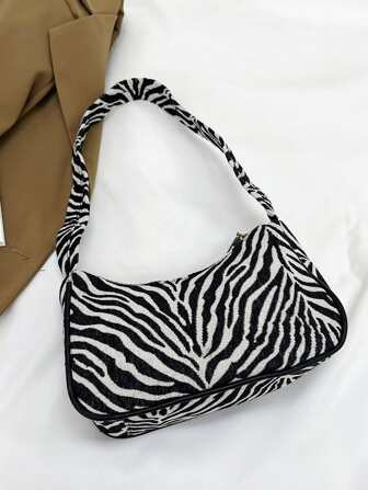 Women's Zebra Print Tote Shoulder Bag Leather Top Handle Purse Travel Handbag Clutch Wallet with ... | SHEIN