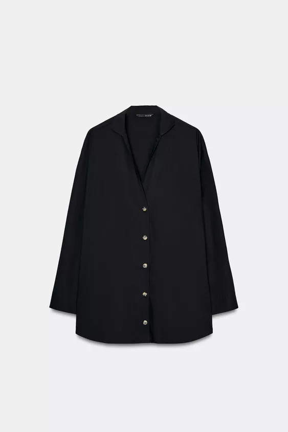 V-NECK POPLIN SHIRT | Zara US