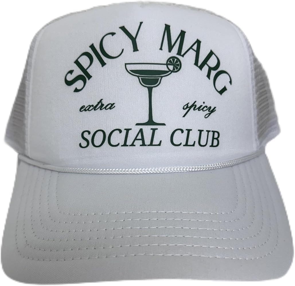 KenzKustomz Spicy Marg Social Club Trucker Hat White | Amazon (US)