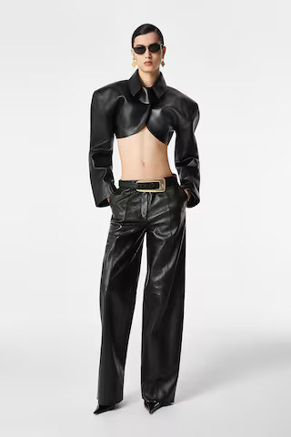 REVOLVE LOS ANGELES Agnes Leather Pant in Black. - size XS | Revolve Clothing (Global)